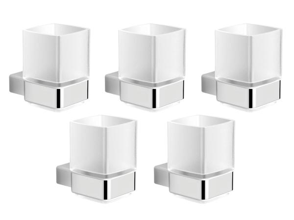 5x Novio glashouder met glas Imola chroom