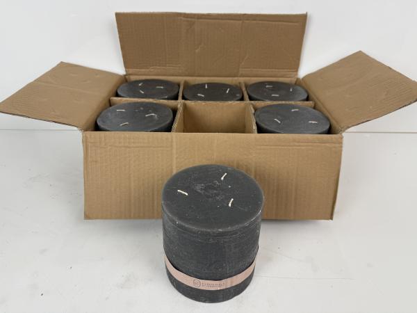 6x Essentials Kaars | Zwart 14x14 cm