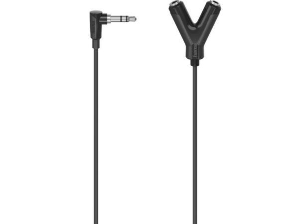 Hama Audioadapter, 3,5-mm-jack-stekker - 2 x 3,5-mm-jack-kop