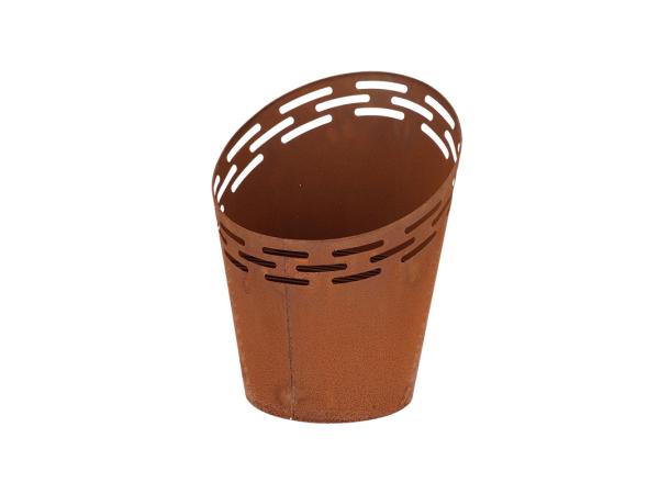 Esschert Design - Vuuremmer lasercut strepen - Roestbruin 
