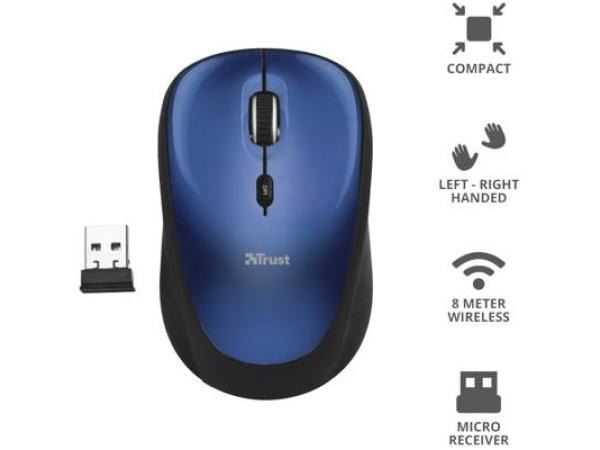 Trust YVI serie Dradeloze muis blauw 