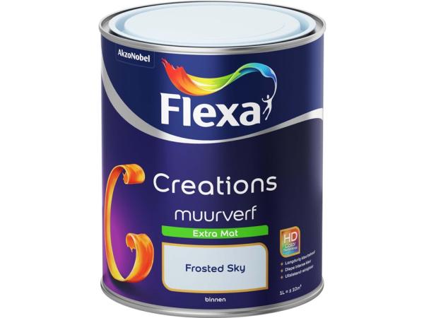 Flexa Creations Muurverf Extra Mat Frosted Sky 1 liter