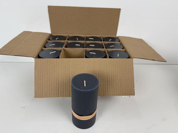 12x Essentials Kaars | Navy Blauw 7x14 cm
