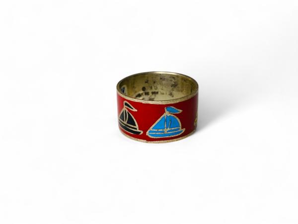 Geëmailleerde Zilveren Ring met Zeilboten | Nautisch Thema