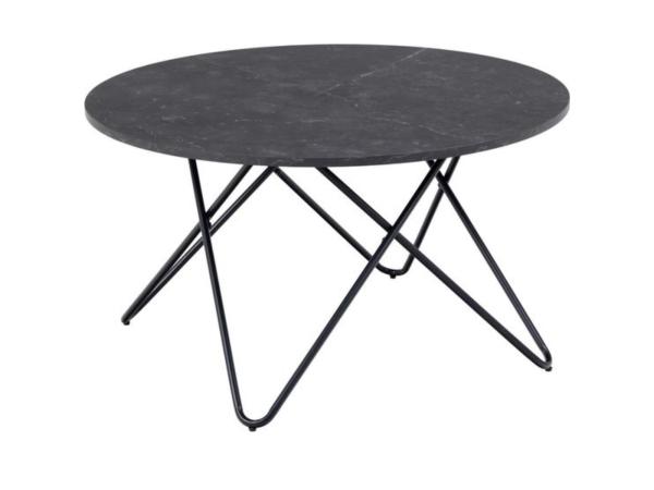 Actona ''Wyra'' salontafel Ø80cm zwart.