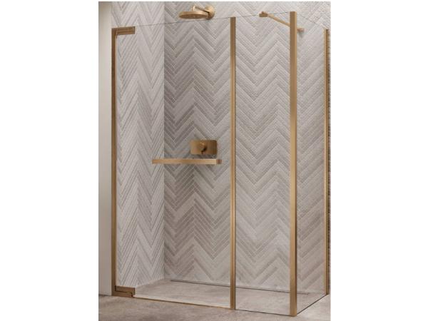 Novellini draaideur vaste wand 97/100cm zwart helder glas