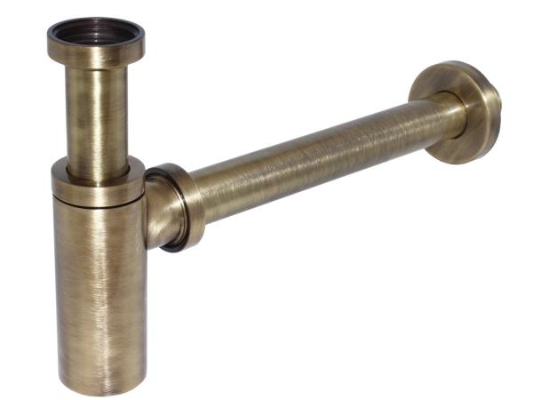 De Beer designsifon 5/4''x32mm met muurbuis brons