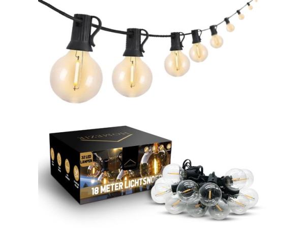 Homezie Lichtsnoer | 18 meter met 32 kunststof LED bulbs 