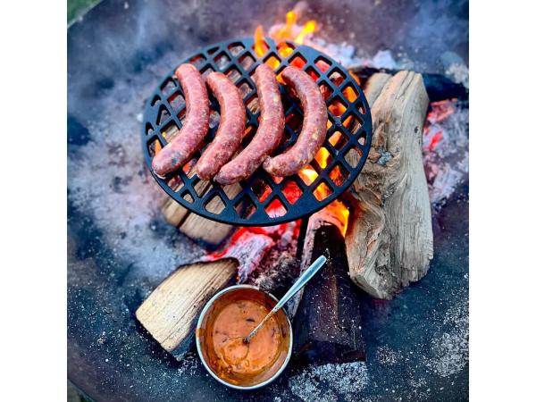 BBQ-Toro Roestvrij stalen warmhoudrooster rond | 40 x 33 x 10 cm | geschikt voor kogelgrill met een diameter van 57 cm en kamado | grillrooster voor 2e niveau | universeel warmhoudrek BBQ-Toro Roestvrij stalen warmhoudrooster rond | 40 x 33 x 10 cm | geschikt voor kogelgrill met een diameter van 57 cm en kamado | grillrooster voor 2e niveau | universeel warmhoudrek