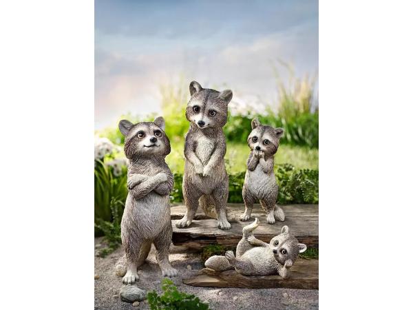 4 decoratiefiguren wasbeer