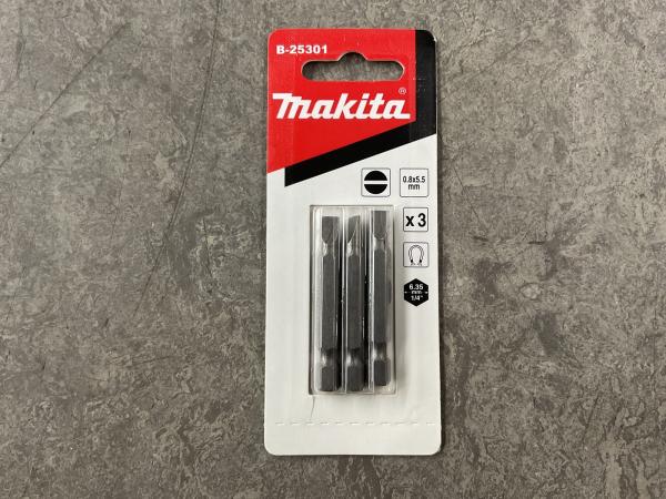 11x Makita schroefbit 3-pack B-25301 SL5,5x50 mm
