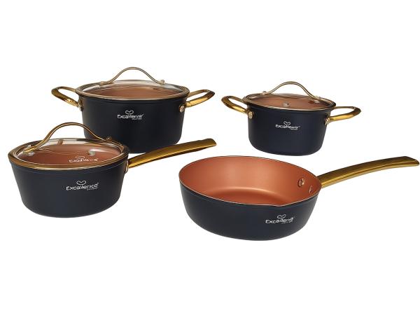 Pannenset 7-delig van Gesmeed Aluminium - Voor inductie