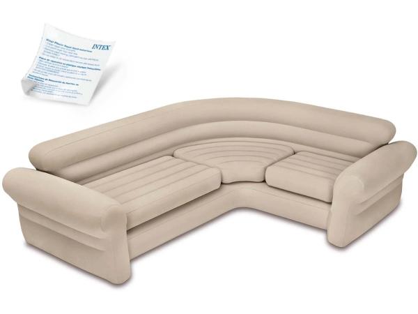 Intex Opblaasbare hoekbank - beige - 257x203x76 cm