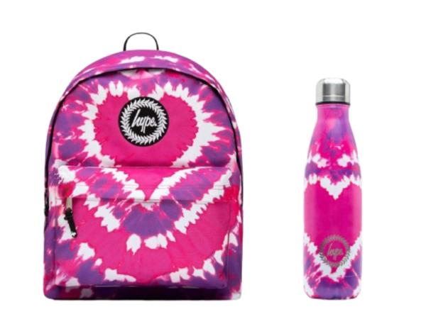 3x Hype rugzak met thermosfles Tie-Dye Hearts