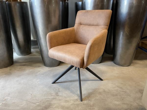 Eetkamerstoel Turner (set van 4) Microvezel stof - Cognac