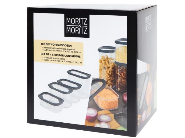 Moritz & Moritz 4-delige voorraadpotten set – stapelbaar