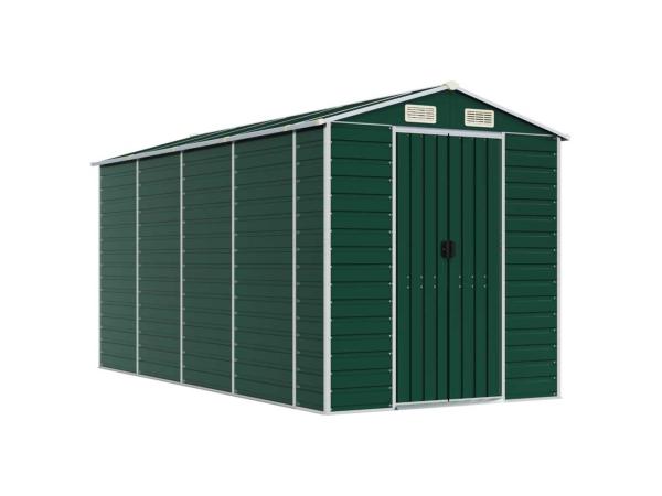 VidaXL metalen tuinschuur groen 385x191x198cm