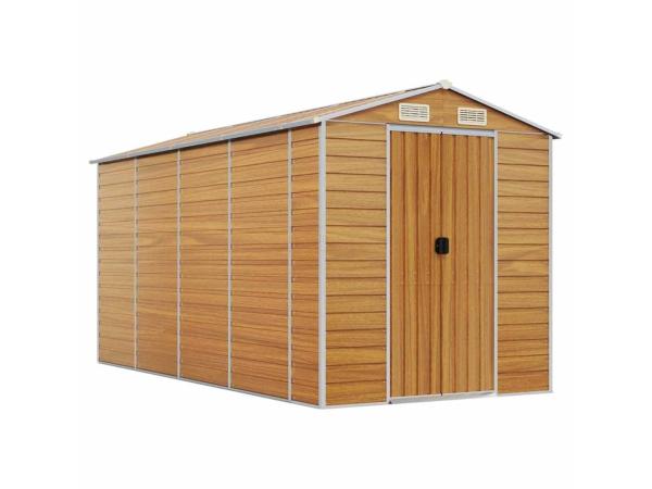 VidaXL metalen tuinschuur hout 385x191x198cm