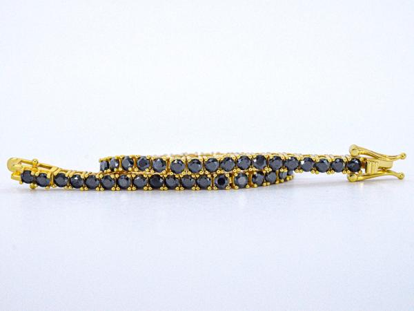 Tennisarmband geel zwart briljant