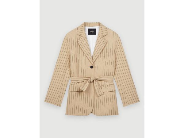 Maje Blazer Jasje Maat 36 Beige gestreept