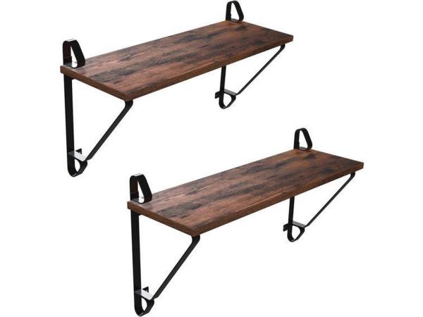 iBella Living industriële zwevende wandplank set van 2
