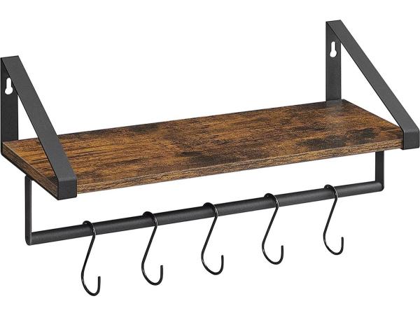 iBella Living wandplank met 5 haken