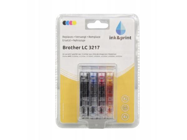 2x Vervangende cartridges set 4 stuks XL voor Brother LC 3217