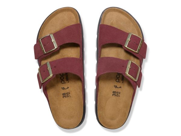 Birkenstock Arizona Slippers bordeaux rood Suède Maat 41