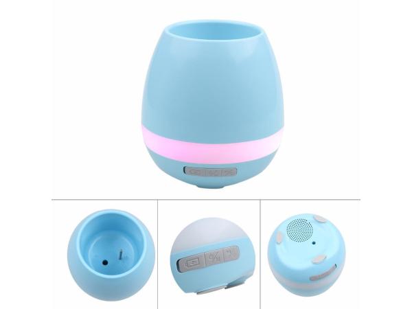 Slimme Muzikale Bloempot - Bluetooth-luidspreker en Pianomodus - 3-in-1 Plantpot - Touch Control met Kleurrijke LED-verlichting - Blauw