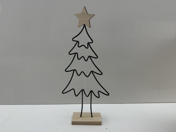 12x 🎄 Metalen kerstboompjes met houten voet en ster