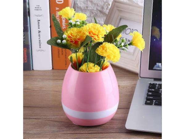 Slimme Muzikale Bloempot - Bluetooth-luidspreker en Pianomodus - 3-in-1 Plantpot - Touch Control met Kleurrijke LED-verlichting - Roze