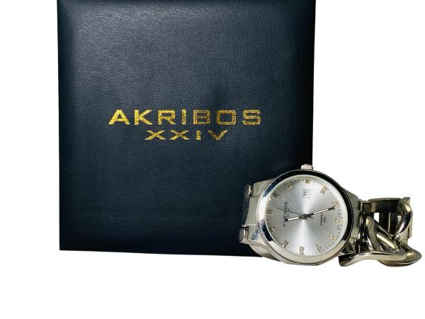 Akribos XXIV | Diamond 'Curb Link' Horloge