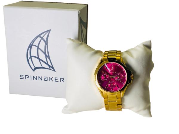 Spinnaker | Multifunctie Horloge met Magenta Wijzerplaat