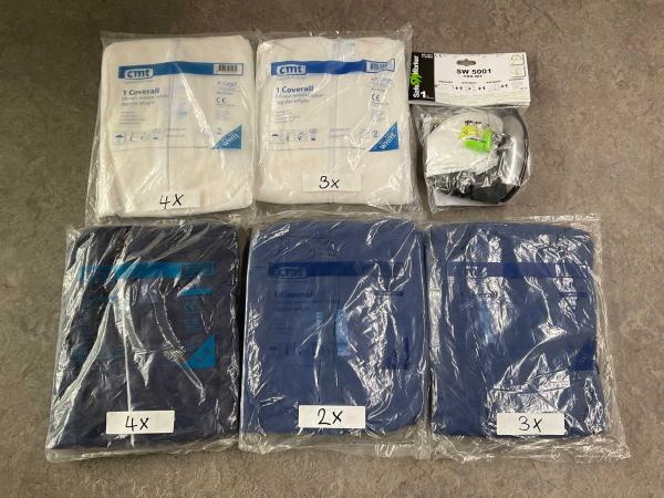 Veiligheidsset met coveralls 17-delig