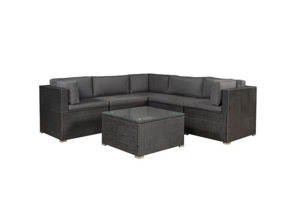 Loungeset Nassau - Polyrotan - Zwart