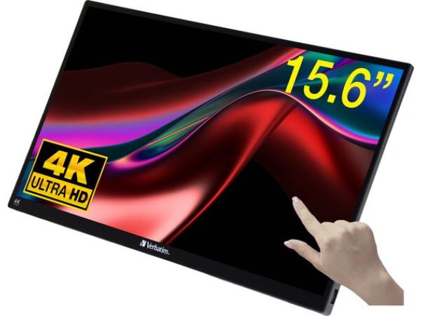 Verbatim Draagbaar aanraakscherm Ultra HD 4K - 15,6” Zwart