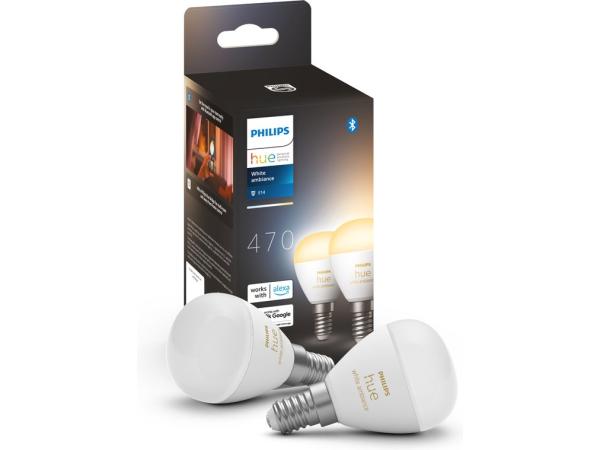 Philips Hue kogellamp warm tot koelwit licht 2-pack E14