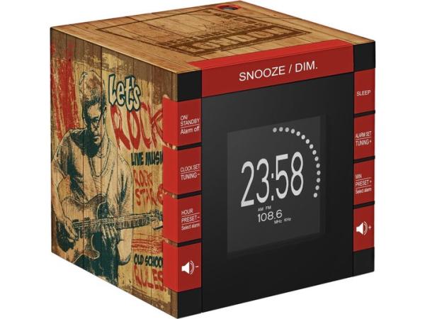 Bigben RR70 Kubus Wekkerradio met Projectie FM radio Rock