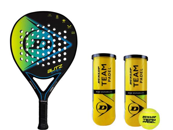 Dunlop padelracket inclusief ballen Blitz Attack set