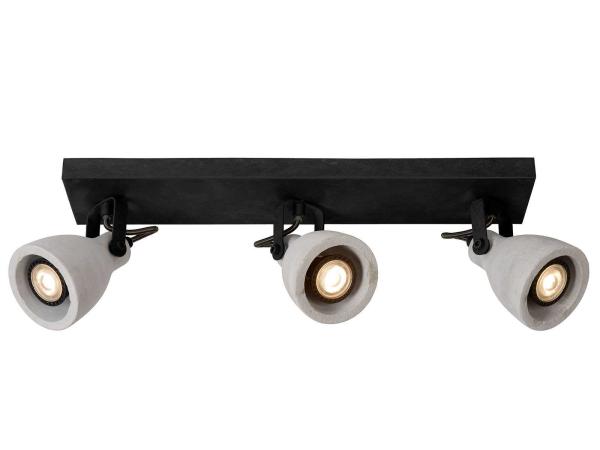 2x Lucide dimbare plafondspot CONCRI-LED 3x5W zwart