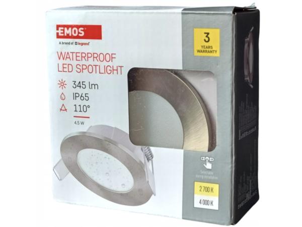 2x Inbouw LED spot 4,5W waterdicht 345 lumen 2700K/4000K