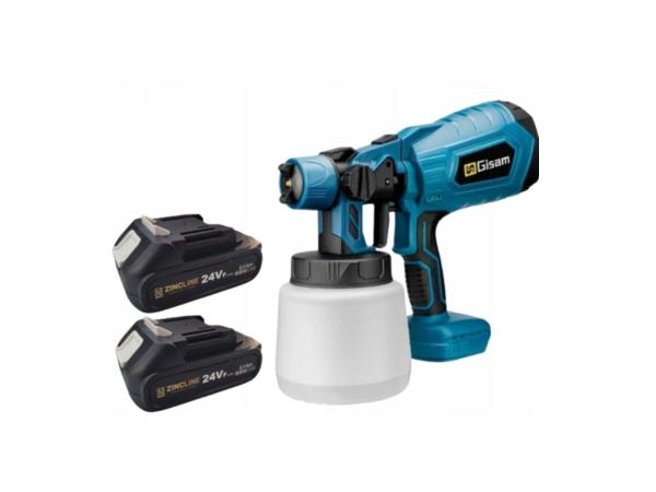 Verfspuit HVLP - Accu Verfpistool 24V - 2x 2.0 Ah Batterijen