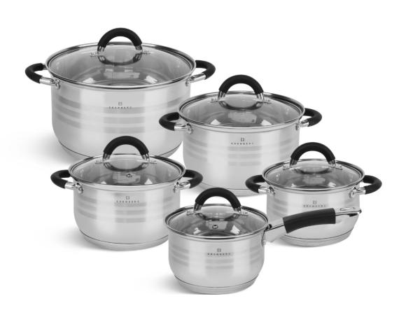 Pannenset - RVS - 10 delig - Sandwichbodem