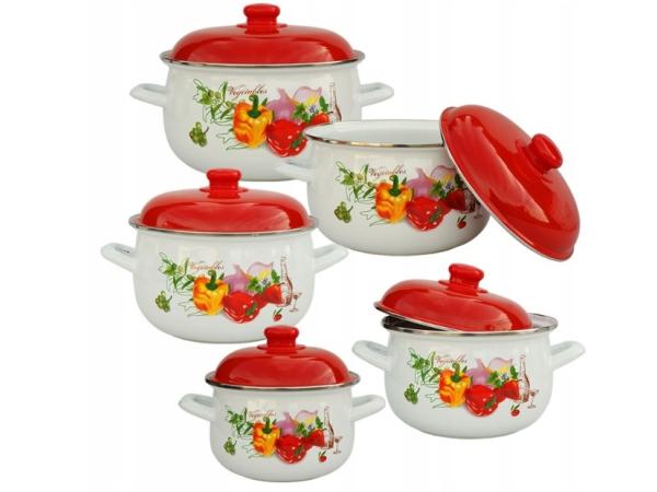 Enamel Line - 10-delige Luxe Emaille Pannenset