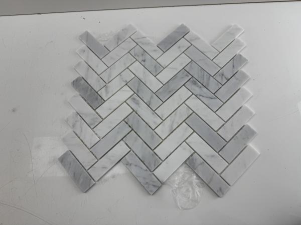 Doos 10x marmeren mozaïektegels – Carrara wit