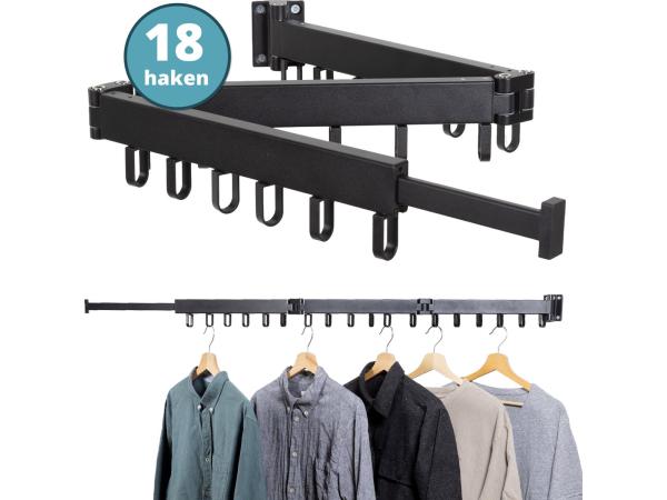 Homra Wanddroogrek Inklapbaar - Tot 18 Kledingstukken