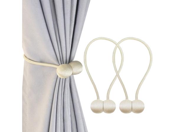 Gordijnmagneten beige - set van 2