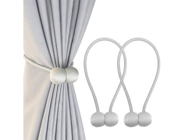 Gordijnmagneten set van 2 - zilver