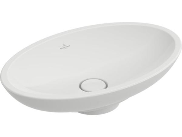 Villeroy & Boch opzetwastafel met plug 58,5x38cm Loop wit