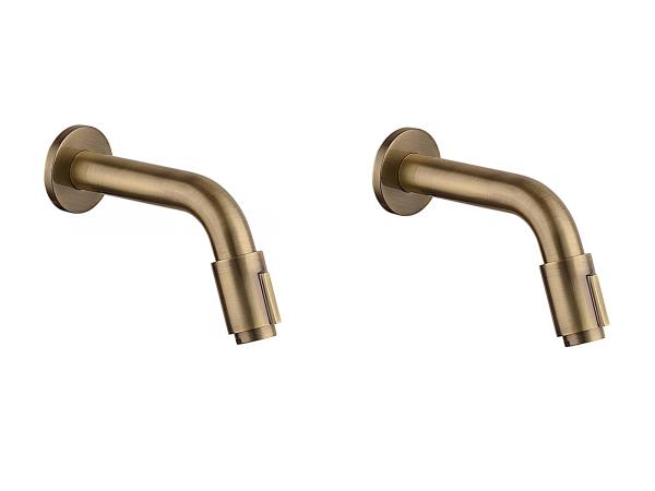 2x Beaux fonteinkraan wandmodel Piccolo brons